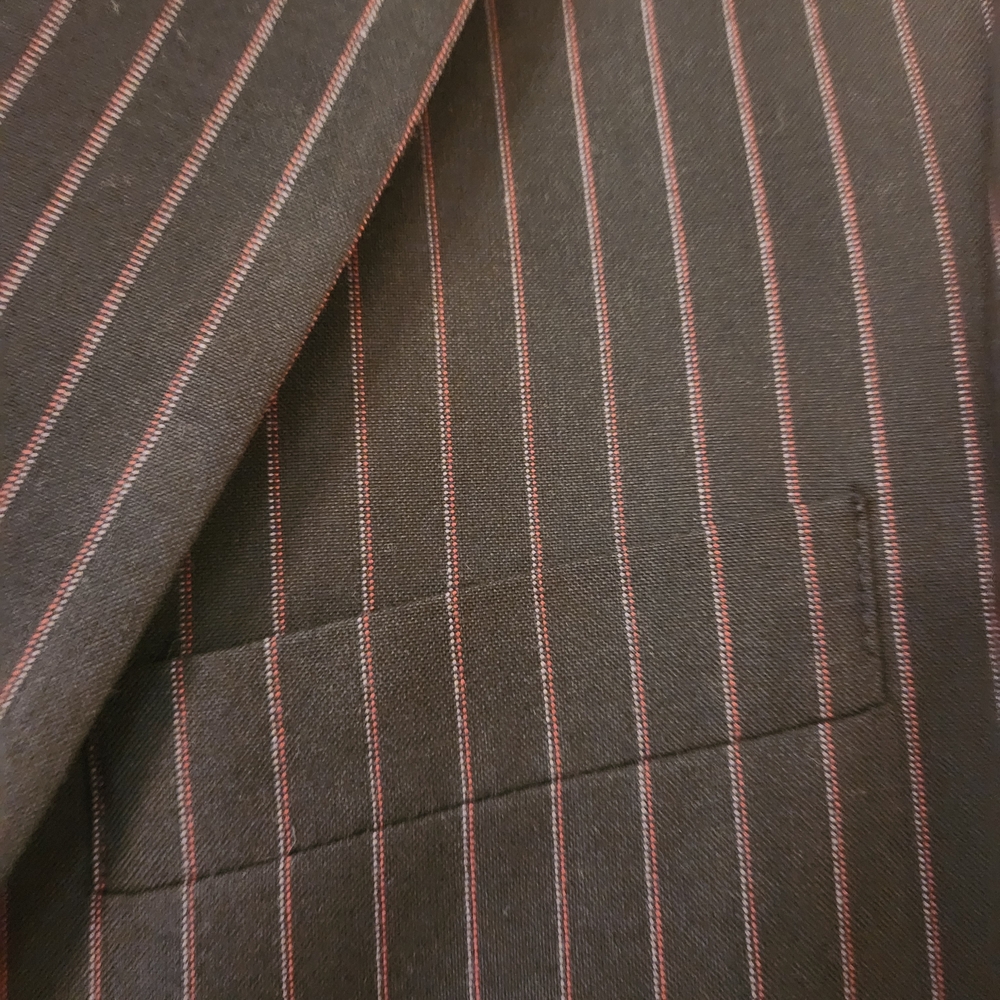 4 You Scandinavia Men's Pinstripe Blazer - Black With Red And White - Picture 5 of 13
